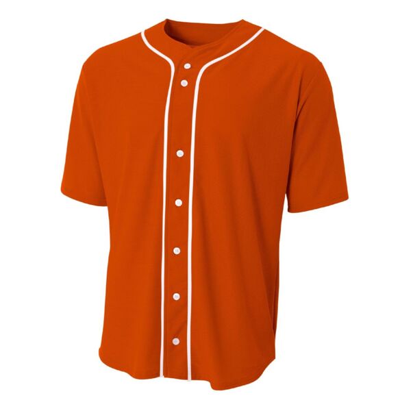 Youth`s Full Button Stretch Mesh Baseball Jersey Thumbnail