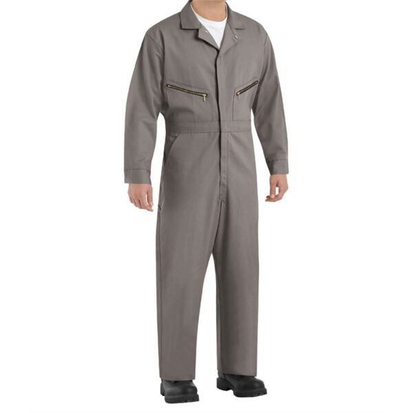 Zip-Front Cotton Coverall Long Sizes Thumbnail