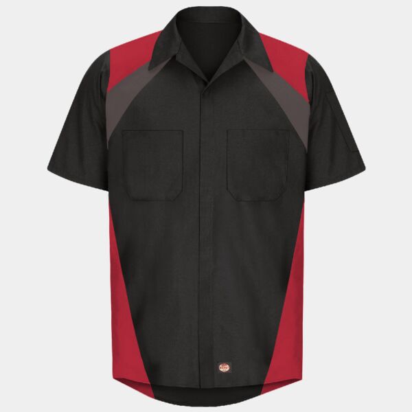 Tri-Color Short Sleeve Shop Shirt Thumbnail
