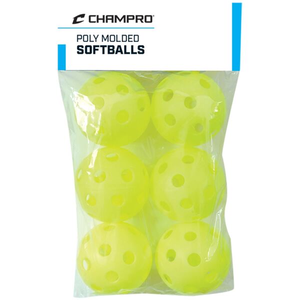 6 Pack - Yellow Poly Softballs Thumbnail