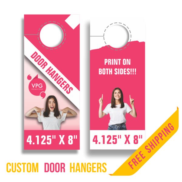 DOOR HANGERS  4.125" x 11" - NO 2" BOTTOM PERFORATION / 2-SIDE PRINT Thumbnail