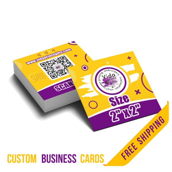 Business Cards, 2"x2", Full Color, 2 Sided, 14pt - Gloss & Matte Cover Thumbnail