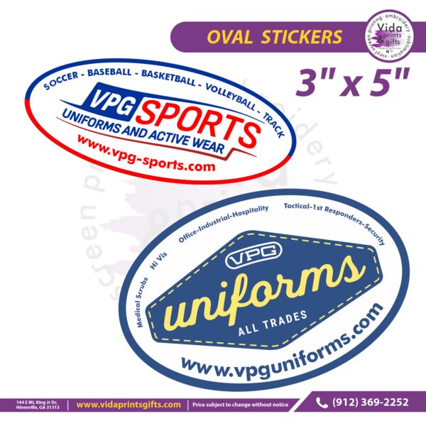 Sticker-Indoor/Outdoor Oval Decal - 3" x 5" Thumbnail