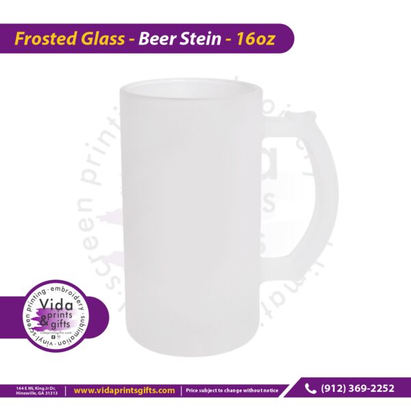 Frosted Glass - Beer Stein - 16oz Thumbnail