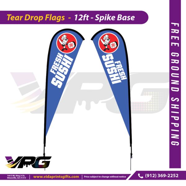 12 ft. Large Sunbird Flag-Teardrop-Spike Thumbnail