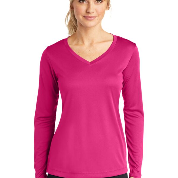Ladies Long Sleeve Poly T-Shirt Thumbnail