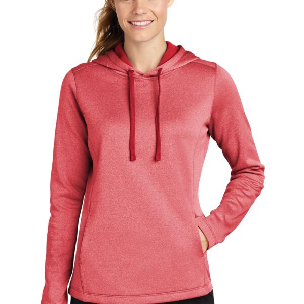 Ladies PosiCharge Heathered Fleece Hoodie Thumbnail