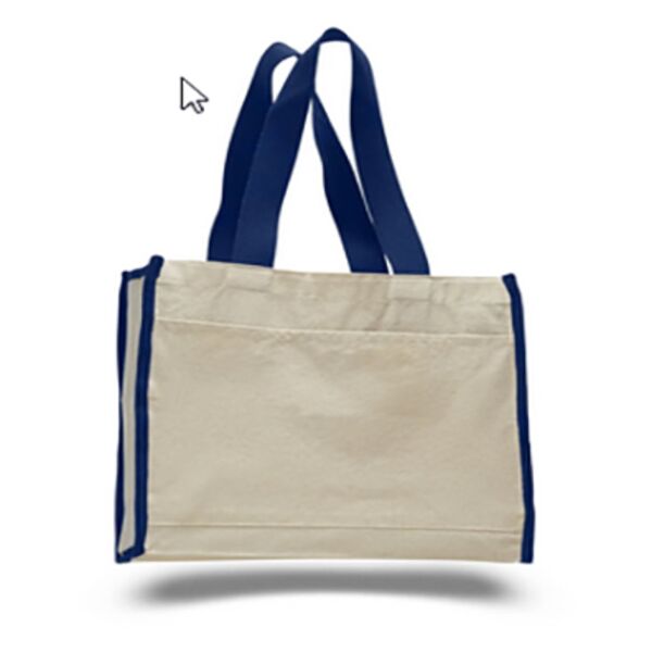 Heavy Canvas Tote Bag with Colored Trim Thumbnail