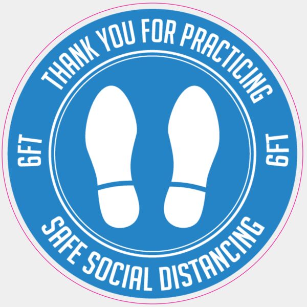 Floor Sticker-TY For Practicing-Blue-8x8 Thumbnail